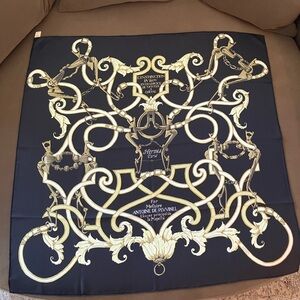 Hermes Black and Gold Scarf